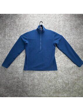 REI Half Zip Pullover Mens M Blue Fleece Sweater Long Sleeve Hiking Outdoor